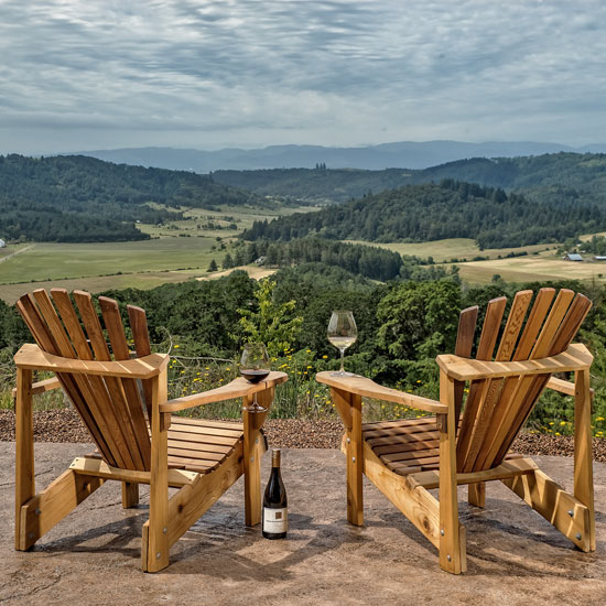 adirondack chairs with view