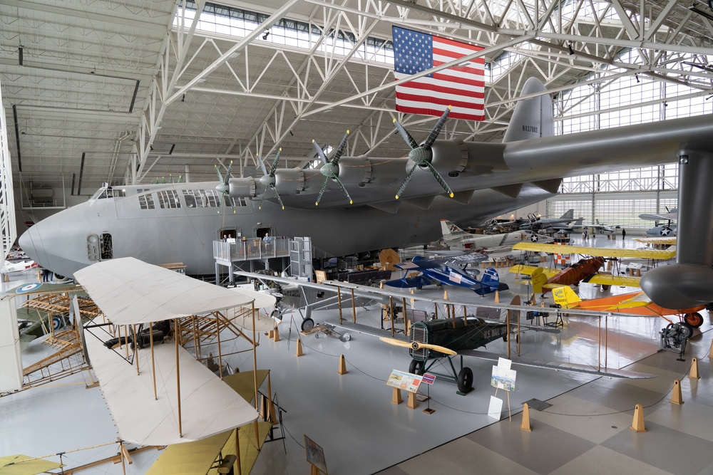 Things to do in McMinnville, a photo inside the Evergreen Aviation museum of a large plane 